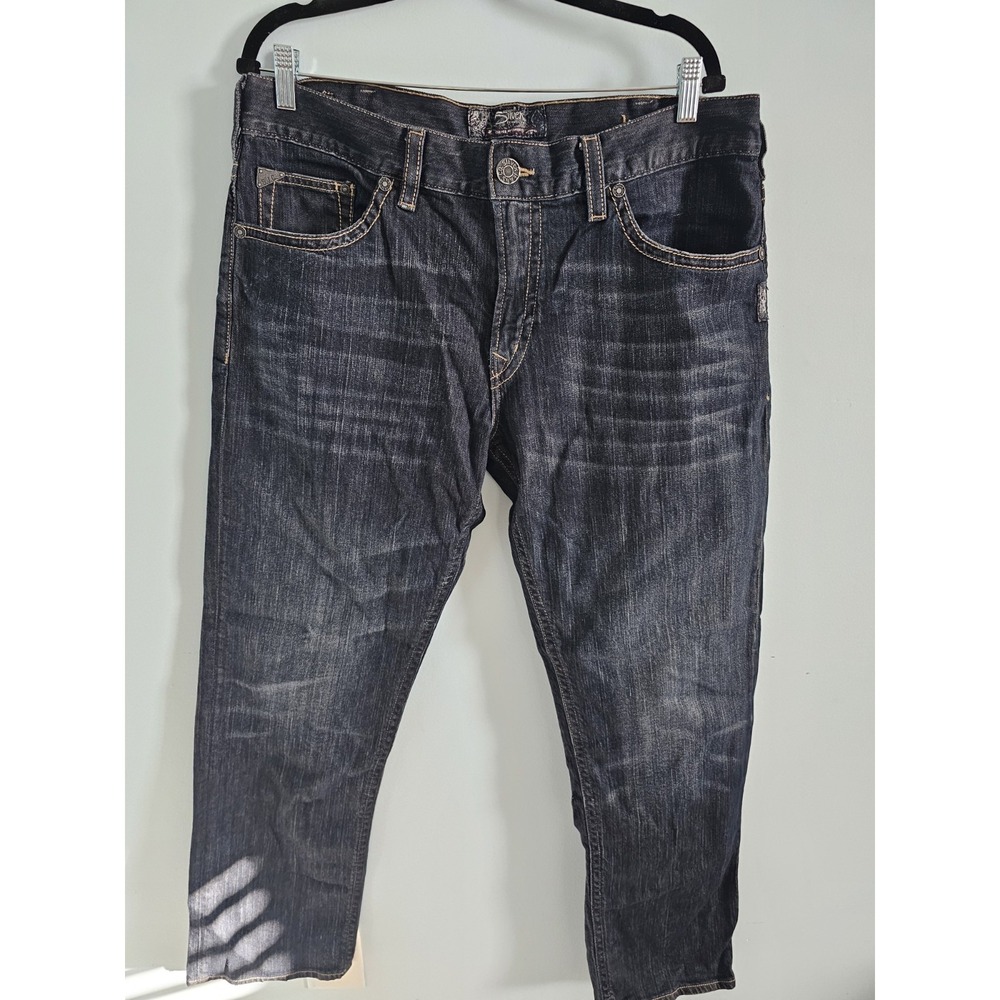 Silver Jeans Co Classic Eddie Jeans Dark Wash Mens 38×34